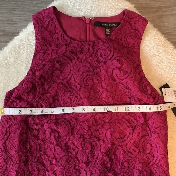 Cynthia Steffe Purple Lace Evening Cocktail Festive Dress Size 4 NWT - Picture 14 of 17